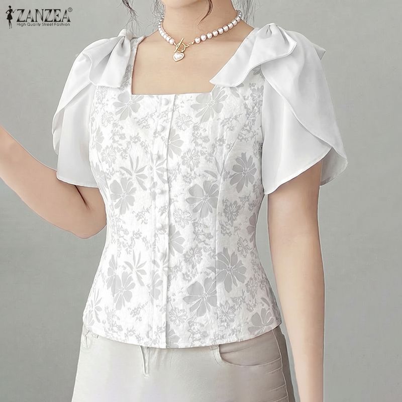 ZANZEA Woman Elegant Floral Ja - Summer De Clothing 评论和价格