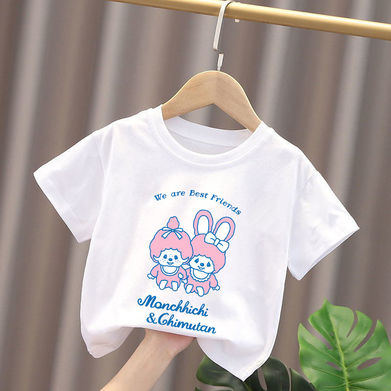 Monchhichi Kids T-shirts Anime - Summer Kids Clothing 评论和价格