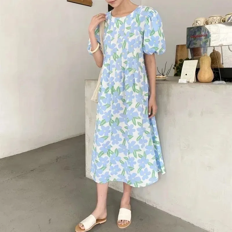 Summer Round Collar High Waist - Sundress Midi Floral 评论和价格