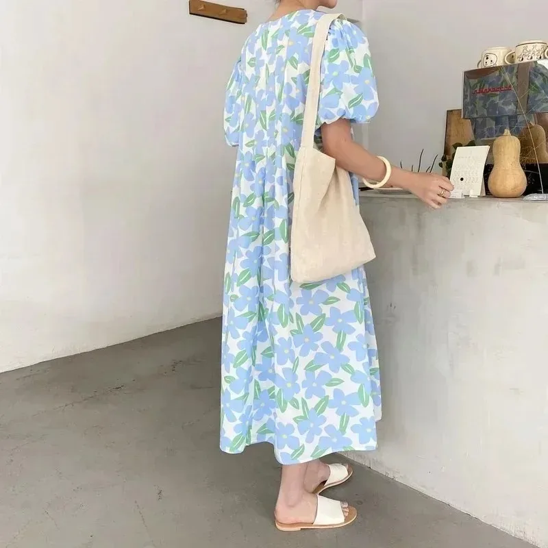 Summer Round Collar High Waist - Sundress Midi Floral 评论和价格
