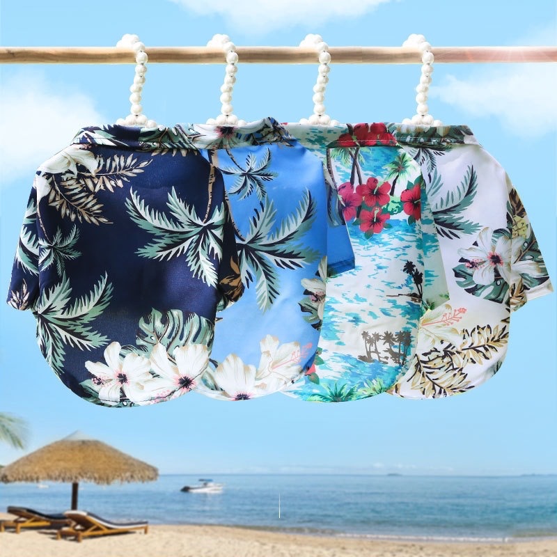 Hawaiian Style Pet Dog Clothe  - Summer Clothing In French 评论和价格