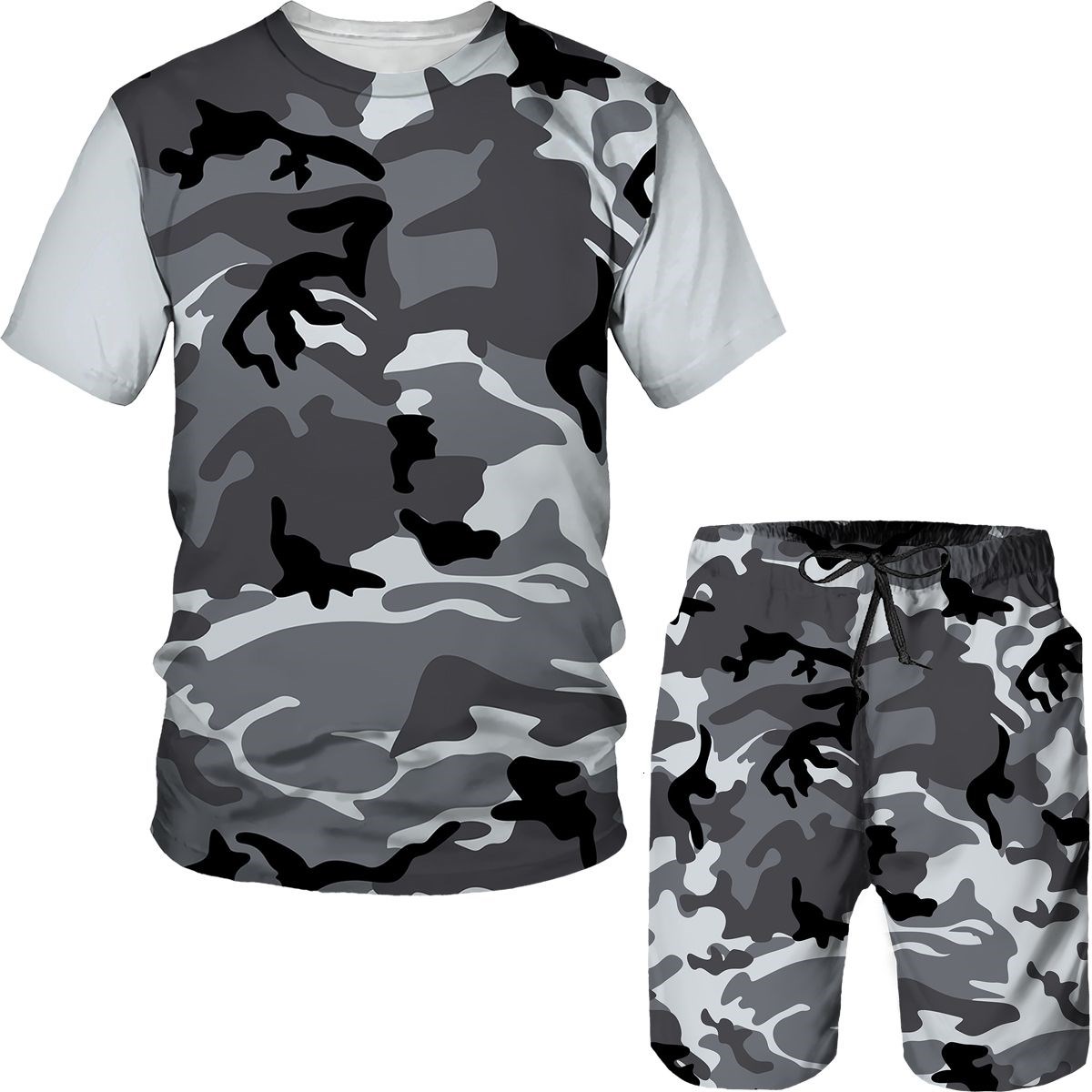 Camouflage Men's Suits Camo 3D - Summer Clothing Sets Men 评论和价格