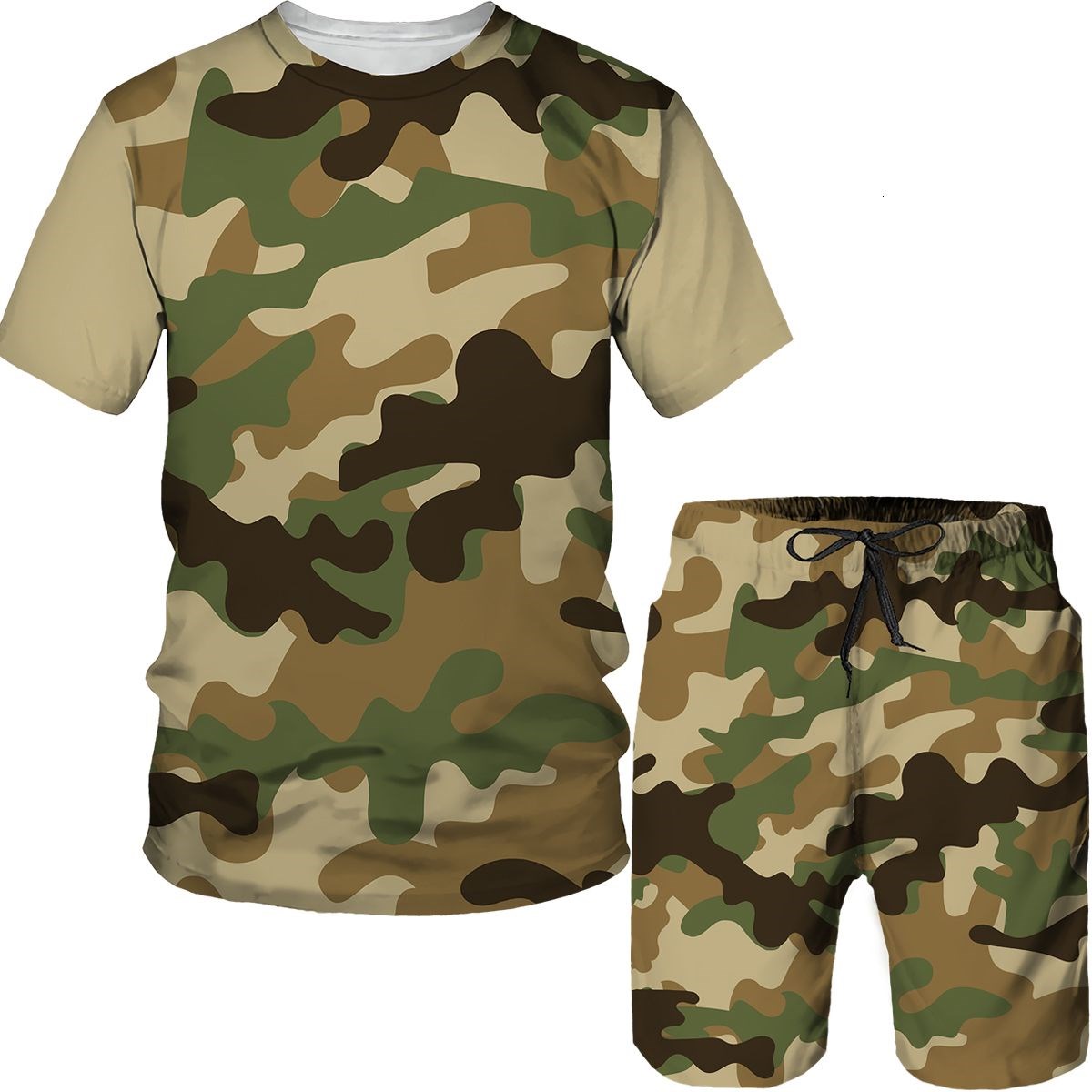 Camouflage Men's Suits Camo 3D - Summer Clothing Sets Men 评论和价格