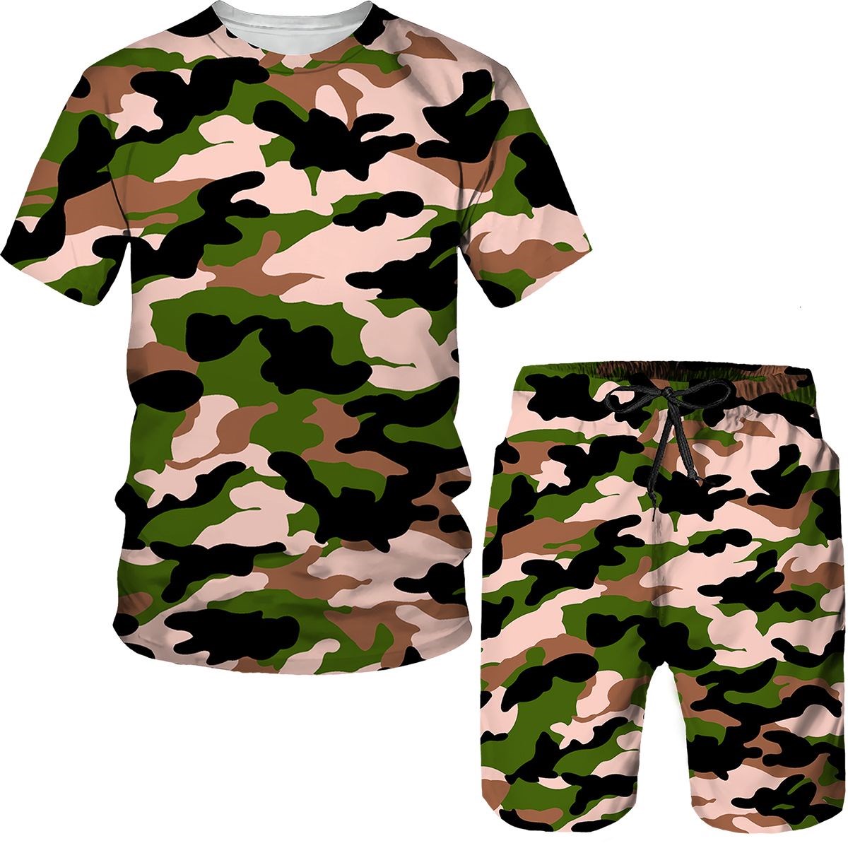 Camouflage Men's Suits Camo 3D - Summer Clothing Sets Men 评论和价格
