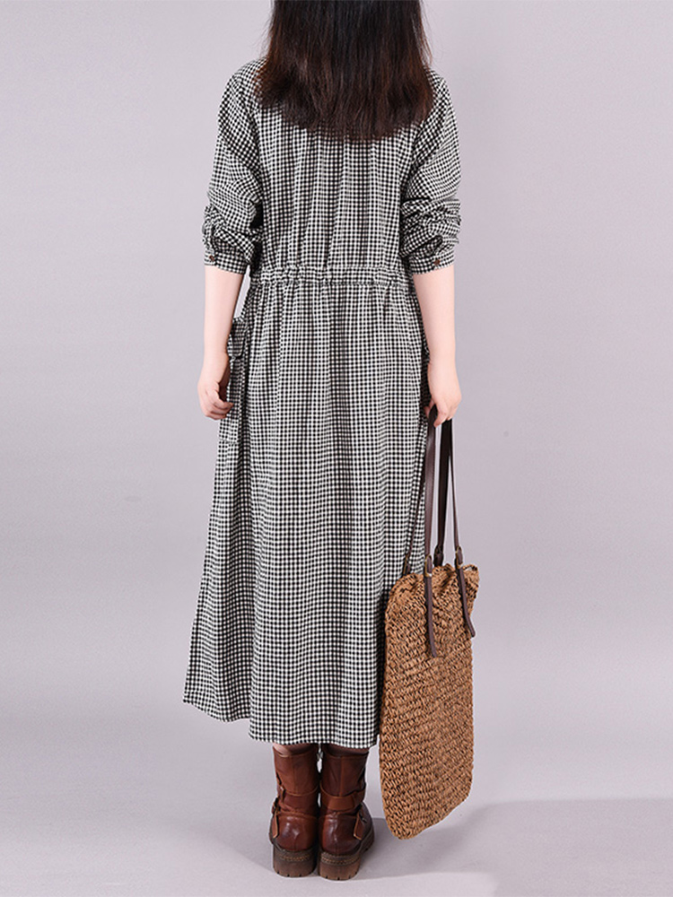 Fashion Vintage Dress Plaid Dr - Summer Clothing Drawing 评论和价格