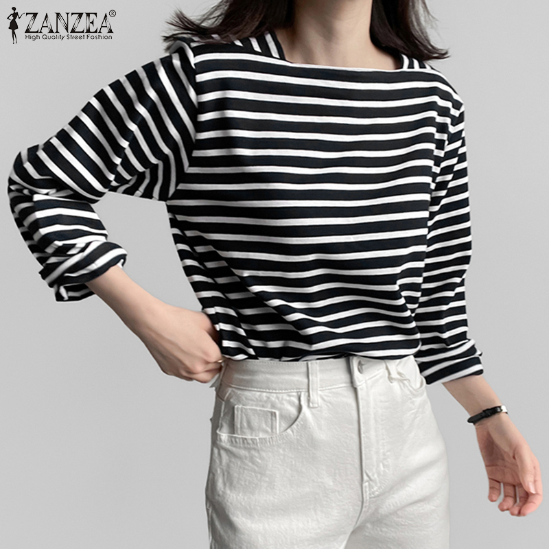 ZANZEA Woman Casual Striped Bl - Summer De Clothing 评论和价格