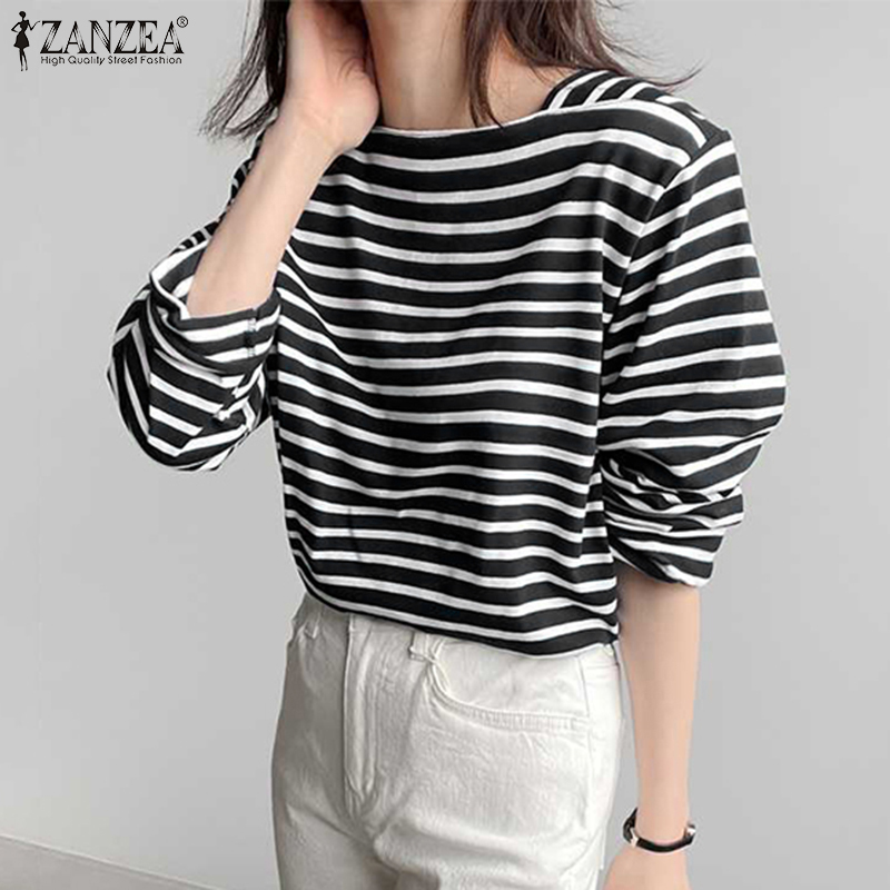 ZANZEA Woman Casual Striped Bl - Summer De Clothing 评论和价格