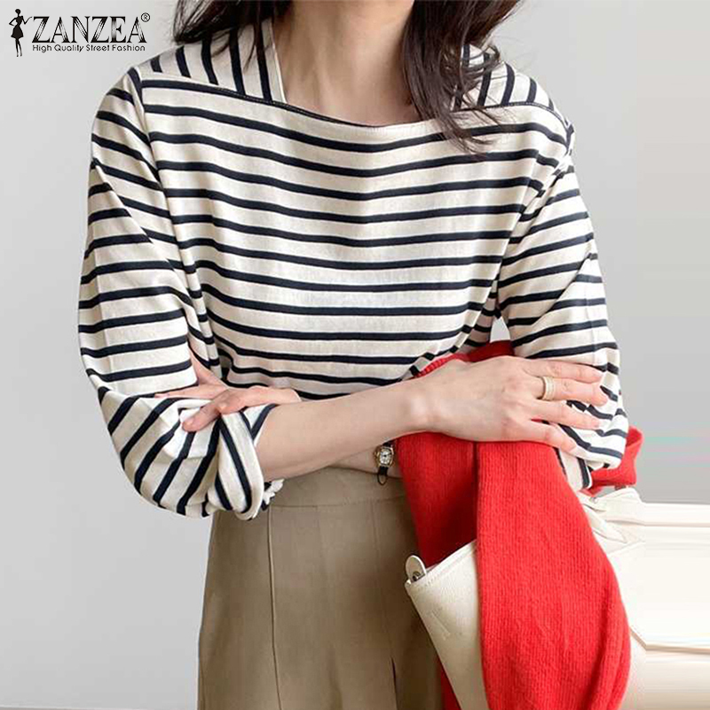 ZANZEA Woman Casual Striped Bl - Summer De Clothing 评论和价格