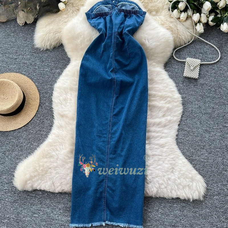 2026 Women Retro Strapless Den - Summer Clothing Juniors 评论和价格