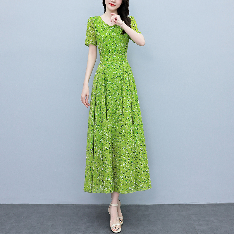 Summer Vacation Short Sleeve B - Sundress Midi Floral 评论和价格