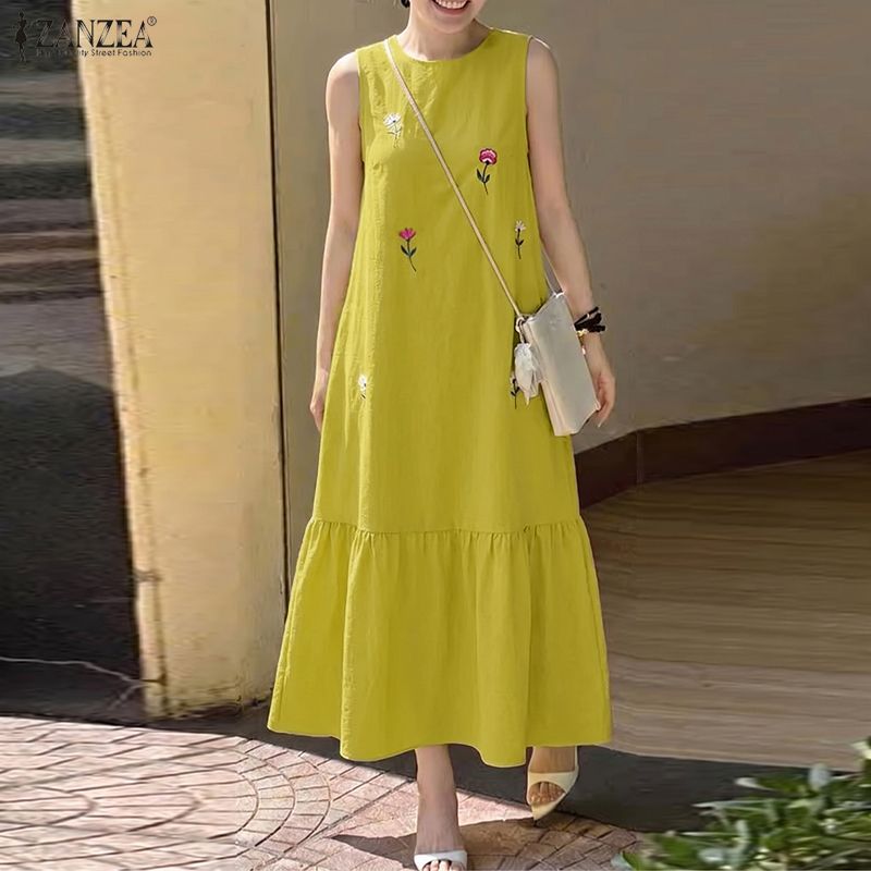 ZANZEA Fashion Summer Sundress - Sundress Midi Floral 评论和价格