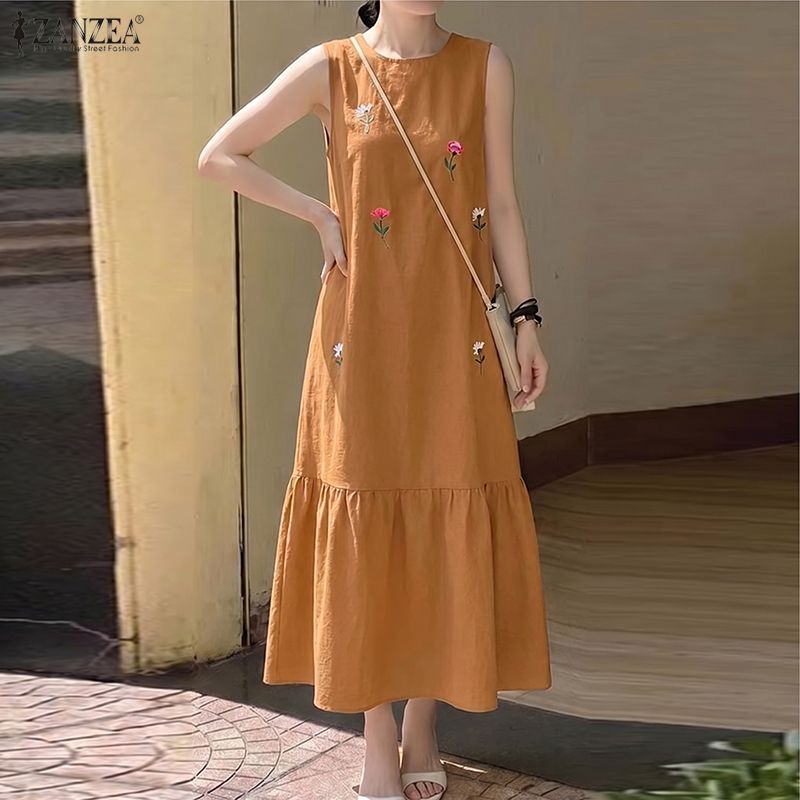 ZANZEA Fashion Summer Sundress - Sundress Midi Floral 评论和价格
