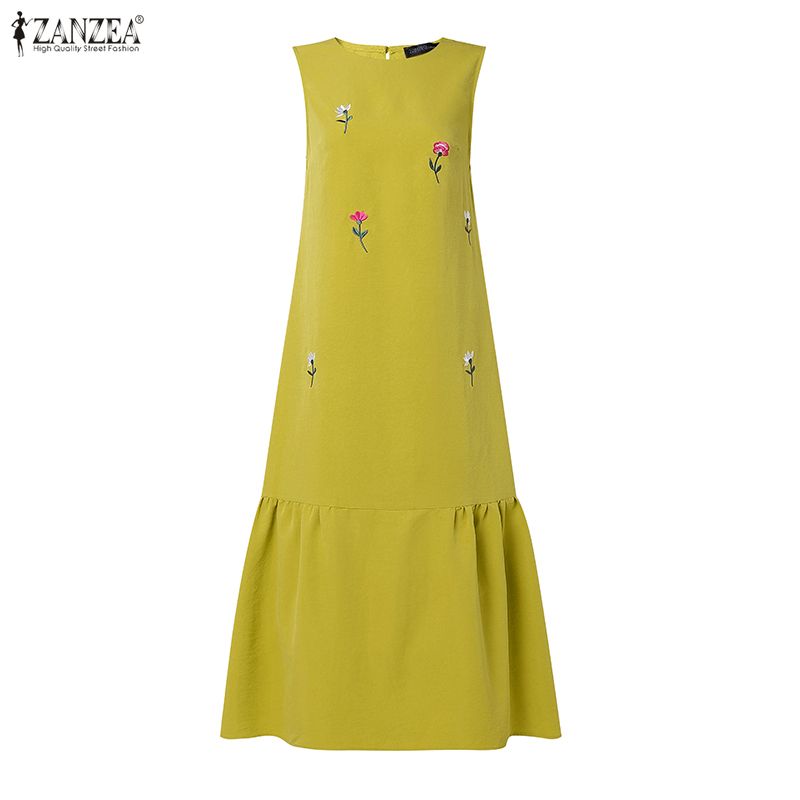 ZANZEA Fashion Summer Sundress - Sundress Midi Floral 评论和价格