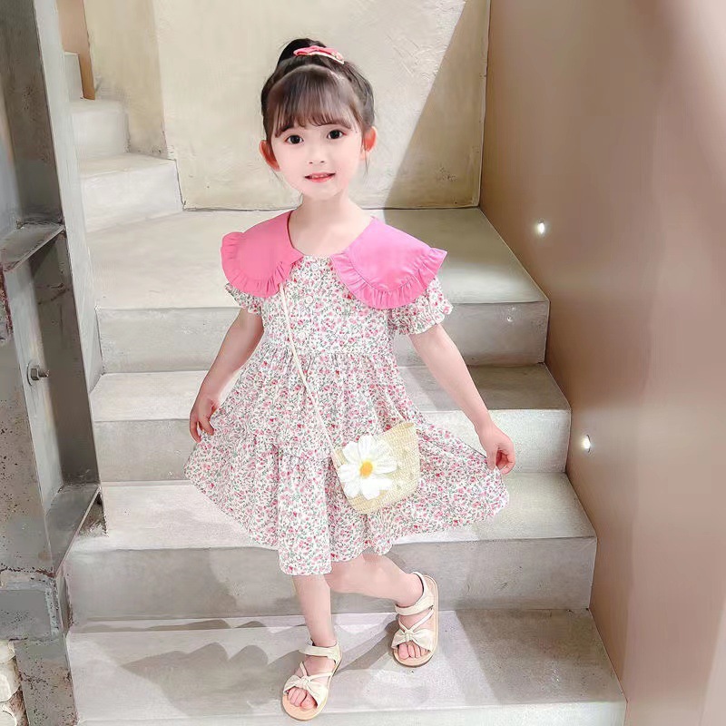 2PCS Summer Yellow Floral Chil - Sundress Midi Floral 评论和价格