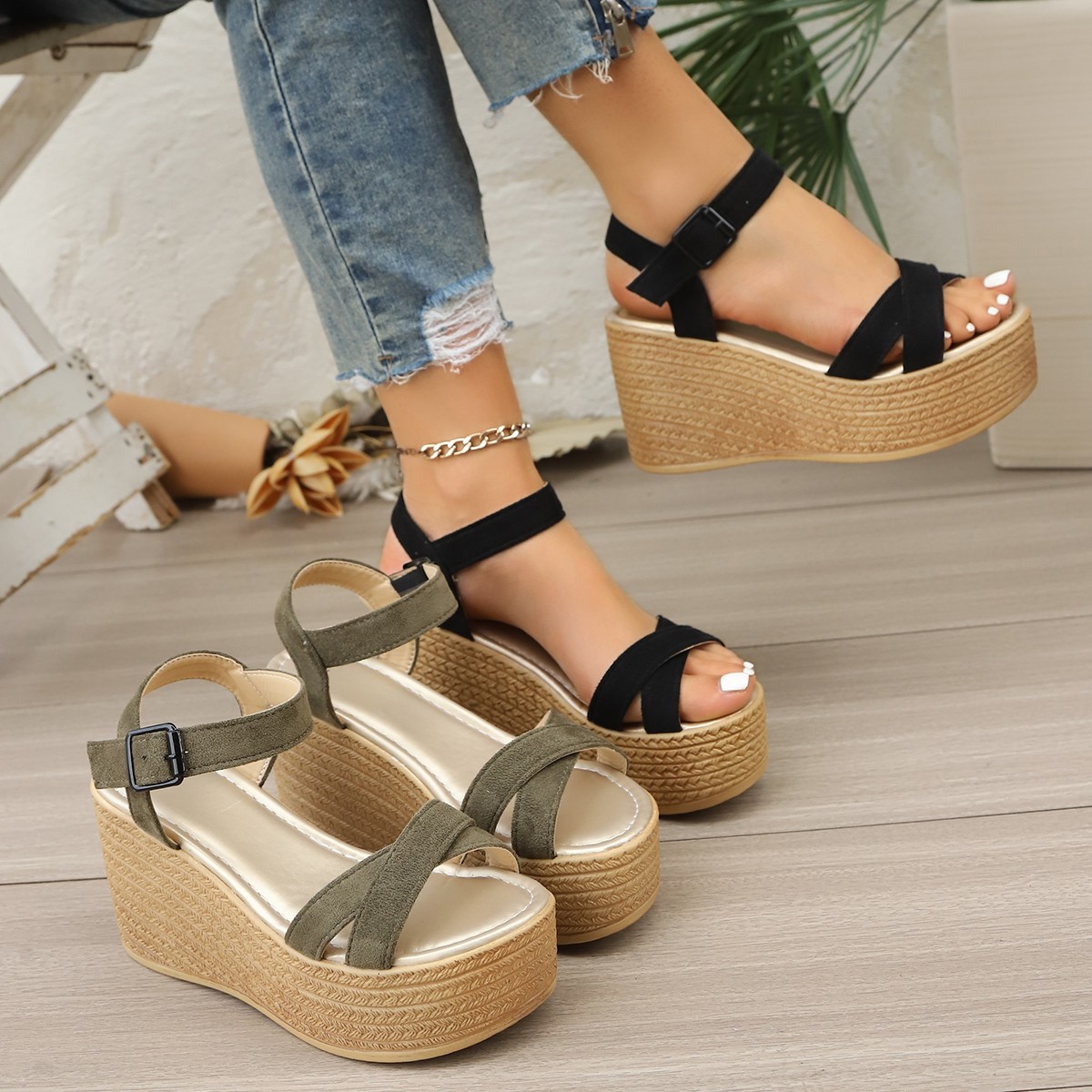 2026 Women Leisure Wedge Heel  - Summer Light Clothing 评论和价格