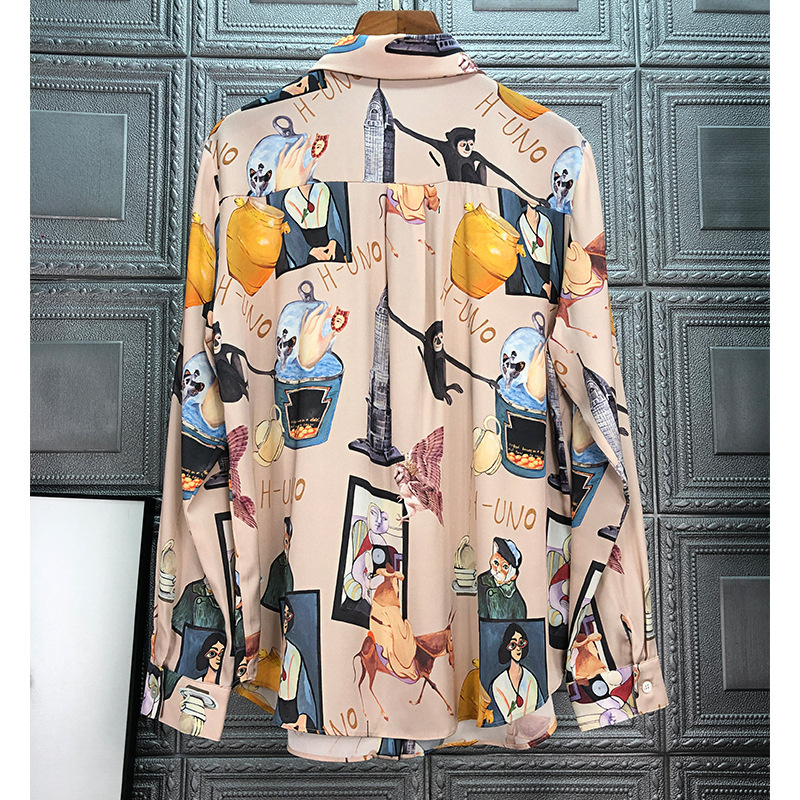Graffiti Print Women Shirts Su - Summer De Clothing 评论和价格